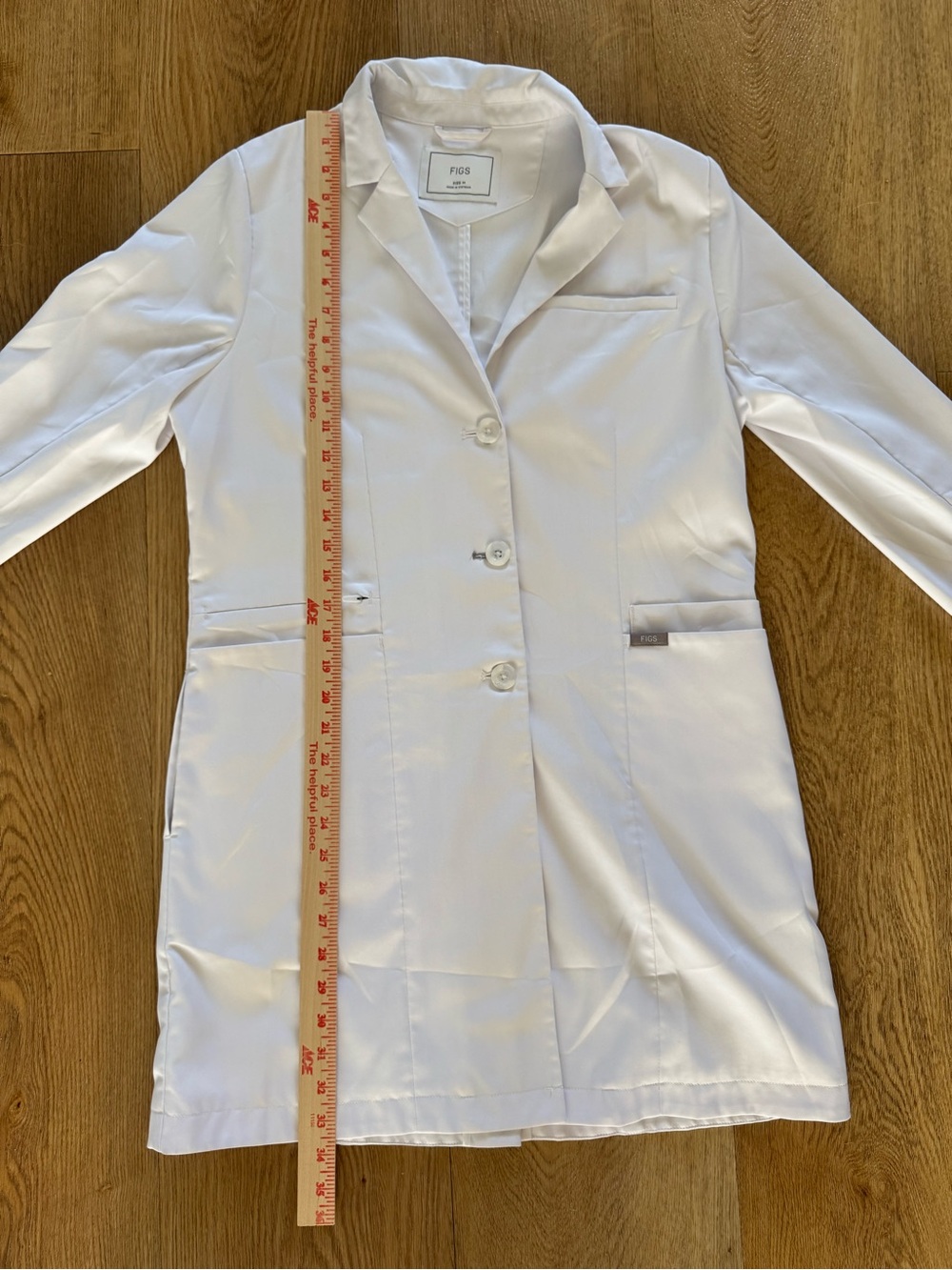 FIGS Bellevue Long Slim Lab Coat Medical Laboratory Dental Veterinary Medium - Picture 4 of 5